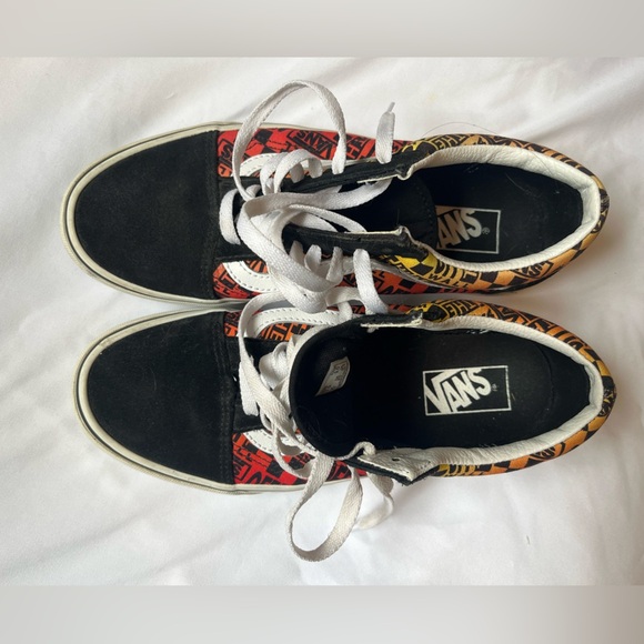 Vans Off the Wall Low Rise Orange, Yellow and Black Shoes Size 9 - Picture 2 of 12